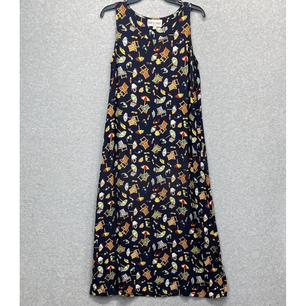 David Dart Maxi Dress Womens Small Novelty Beach Vacation Summer